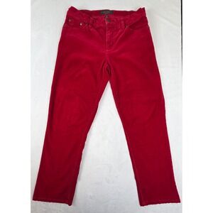 Lauren Ralph Lauren Red Classic Straight Corduroy Pants Women 6P RN41381